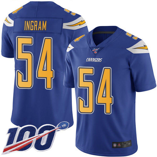 Nike Chargers #54 Melvin Ingram Electric Blue Men’s Stitched NFL Limited Rush 100th Season Jersey