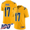 Nike Chargers #17 Philip Rivers Gold Men’s Stitched NFL Limited Inverted Legend 100th Season Jersey