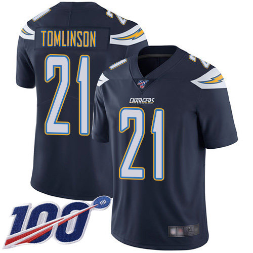 Nike Chargers #21 LaDainian Tomlinson Navy Blue Team Color Men’s Stitched NFL 100th Season Vapor Limited Jersey