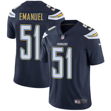 Nike San Diego Chargers #51 Kyle Emanuel Navy Blue Team Color Men’s Stitched NFL Vapor Untouchable Limited Jersey