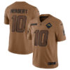 Men’s Los Angeles Chargers #10 Justin Herbert 2023 Brown Salute To Service Limited Football Stitched Jersey