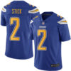 Chargers #2 Easton Stick Electric Blue Men’s Stitched Football Limited Rush Jersey