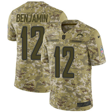Nike Chargers #12 Travis Benjamin Camo Men’s Stitched NFL Limited 2018 Salute To Service Jersey