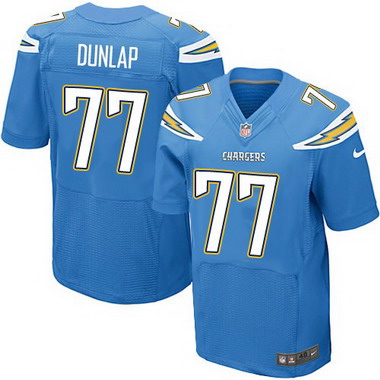 Men’s San Diego Chargers #77 King Dunlap Light Blue Alternate NFL Nike Elite Jersey