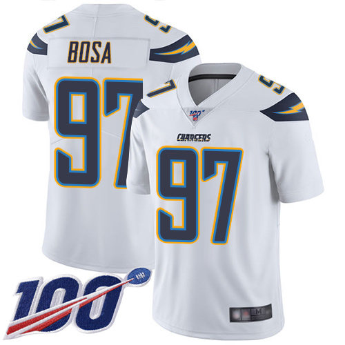 Chargers #97 Joey Bosa White Men’s Stitched Football 100th Season Vapor Limited Jersey
