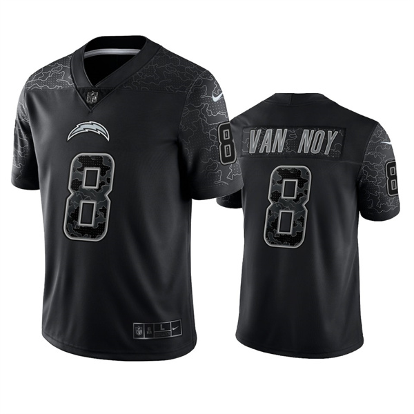 Men’s Los Angeles Chargers #8 Kyle Van Noy Black Reflective Limited Stitched Football Jersey