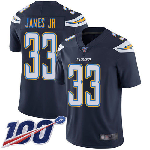 Chargers #33 Derwin James Jr Navy Blue Team Color Men’s Stitched Football 100th Season Vapor Limited Jersey