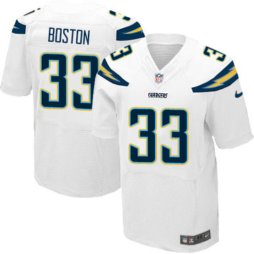 Nike Chargers #33 Tre Boston White Men’s Stitched NFL New Elite Jersey