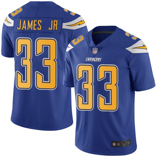 Chargers #33 Derwin James Jr Electric Blue Men’s Stitched Football Limited Rush Jersey