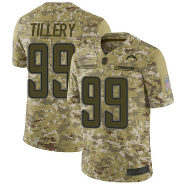 Chargers #99 Jerry Tillery Camo Men’s Stitched Football Limited 2018 Salute To Service Jersey