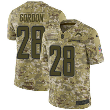 Nike Chargers #28 Melvin Gordon Camo Men’s Stitched NFL Limited 2018 Salute To Service Jersey