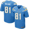 Nike Los Angeles Chargers #81 Mike Williams Electric Blue Alternate Men’s Stitched NFL New Elite Jersey