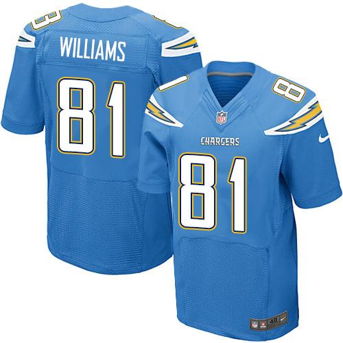 Nike Los Angeles Chargers #81 Mike Williams Electric Blue Alternate Men’s Stitched NFL New Elite Jersey