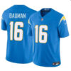 Men’s Los Angeles Chargers #16 Casey Bauman Blue 2024 F.U.S.E. Vapor Limited Football Stitched Jersey