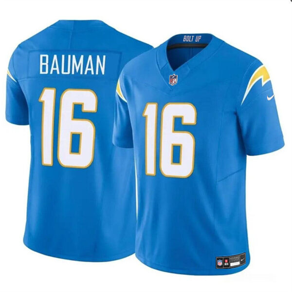 Men’s Los Angeles Chargers #16 Casey Bauman Blue 2024 F.U.S.E. Vapor Limited Football Stitched Jersey