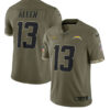 Men’s Los Angeles Chargers #13 Keenan Allen 2022 Olive Salute To Service Limited Stitched Jersey
