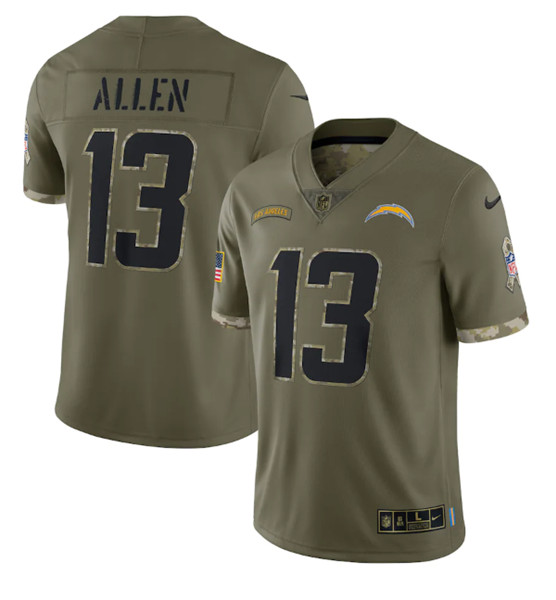 Men’s Los Angeles Chargers #13 Keenan Allen 2022 Olive Salute To Service Limited Stitched Jersey