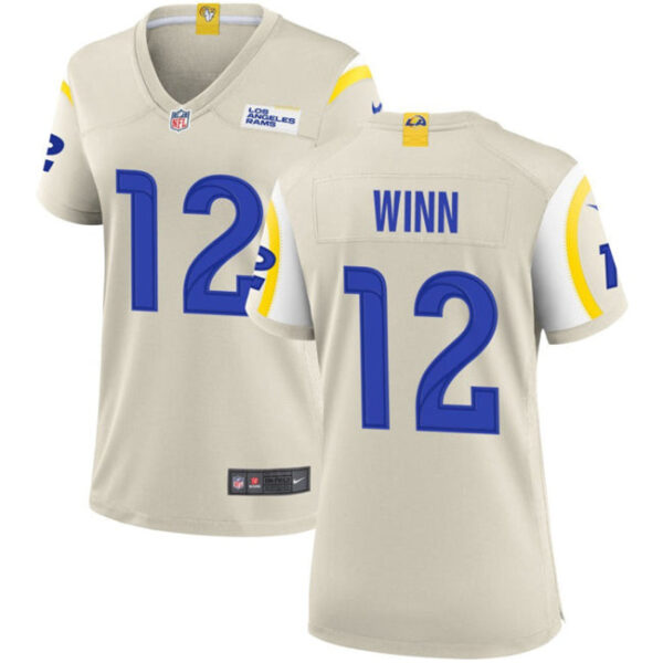 Women Los Angeles Rams #12 Dresser Winn Bone Stitched Game Jersey