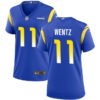 Women Los Angeles Rams #11 Carson Wentz Blue Stitched Jersey