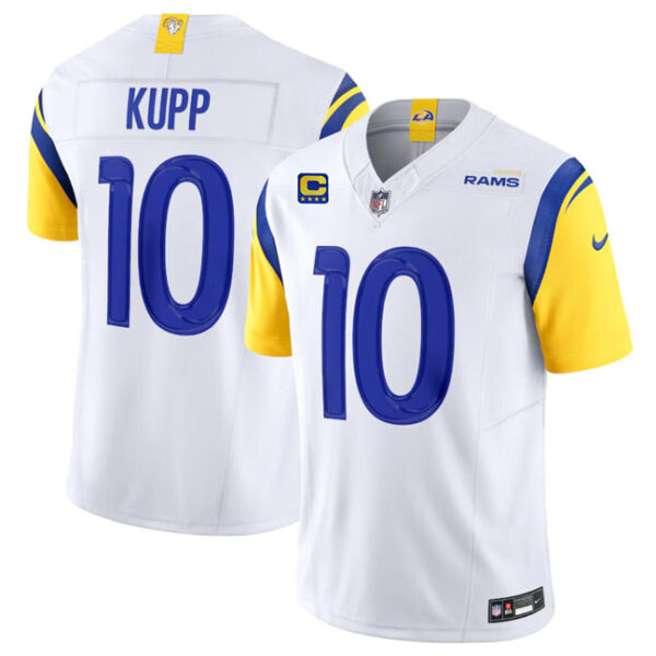 Los Angeles Rams #10 Cooper Kupp White 2024 FUSE With 4 Star C Patch Vapor Jersey