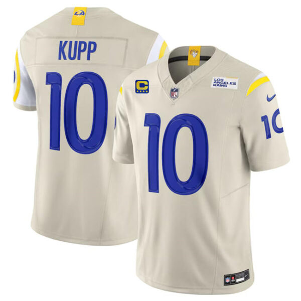 Los Angeles Rams #10 Cooper Kupp Bone 2024 FUSE With 4 Star C Patch Vapor Jersey