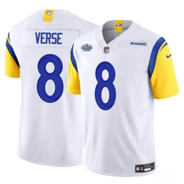 Los Angeles Rams #8 Jared Verse White 2024 With Dradt Patch FUSE Vapor Jersey