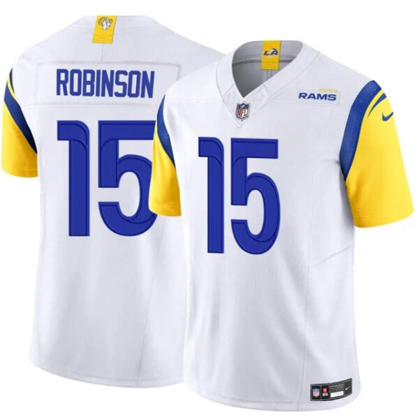 Men’s Los Angeles Rams #15 Demarcus Robinson White 2024 FUSE Vapor Untouchable Stitched Football Jersey