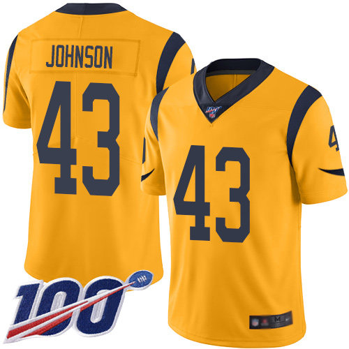 Nike Rams #43 John Johnson Gold Men’s Stitched NFL Limited Rush 100th Season Jersey