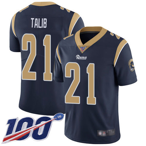 Nike Rams #21 Aqib Talib Navy Blue Team Color Men’s Stitched NFL 100th Season Vapor Limited Jersey