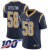 Nike Rams #58 Cory Littleton Navy Blue Team Color Men’s Stitched NFL 100th Season Vapor Limited Jersey