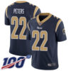 Nike Rams #22 Marcus Peters Navy Blue Team Color Men’s Stitched NFL 100th Season Vapor Limited Jersey
