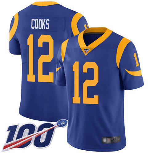 Nike Rams #12 Brandin Cooks Royal Blue Alternate Men’s Stitched NFL 100th Season Vapor Limited Jersey