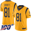 Nike Rams #81 Gerald Everett Gold Men’s Stitched NFL Limited Rush 100th Season Jersey