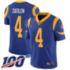 Nike Rams #4 Greg Zuerlein Royal Blue Alternate Men’s Stitched NFL 100th Season Vapor Limited Jersey