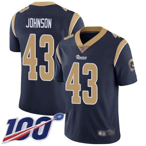 Nike Rams #43 John Johnson Navy Blue Team Color Men’s Stitched NFL 100th Season Vapor Limited Jersey