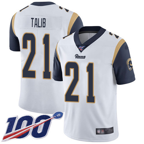 Nike Rams #21 Aqib Talib White Men’s Stitched NFL 100th Season Vapor Limited Jersey