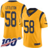 Nike Rams #58 Cory Littleton Gold Men’s Stitched NFL Limited Rush 100th Season Jersey