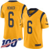 Nike Rams #6 Johnny Hekker Gold Men’s Stitched NFL Limited Rush 100th Season Jersey
