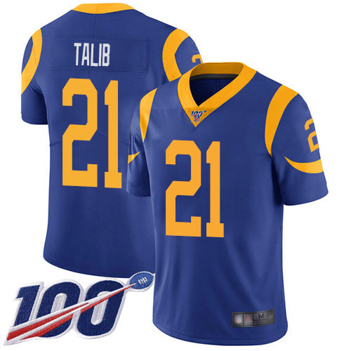 Nike Rams #21 Aqib Talib Royal Blue Alternate Men’s Stitched NFL 100th Season Vapor Limited Jersey