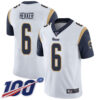 Nike Rams #6 Johnny Hekker White Men’s Stitched NFL 100th Season Vapor Limited Jersey