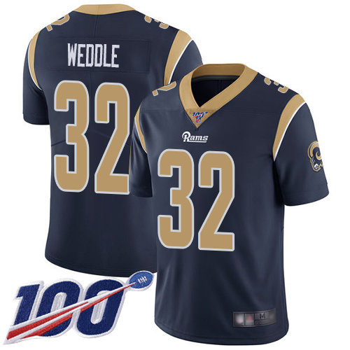 Nike Rams #32 Eric Weddle Navy Blue Team Color Men’s Stitched NFL 100th Season Vapor Limited Jersey