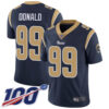 Rams #99 Aaron Donald Navy Blue Team Color Men’s Stitched Football 100th Season Vapor Limited Jersey