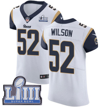 #52 Elite Ramik Wilson White Nike NFL Road Men’s Jersey Los Angeles Rams Vapor Untouchable Super Bowl LIII Bound