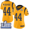 #44 Limited Jacob McQuaide Gold Nike NFL Women’s Jersey Los Angeles Rams Rush Vapor Untouchable Super Bowl LIII Bound