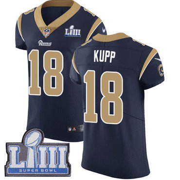 #18 Elite Cooper Kupp Navy Blue Nike NFL Home Men’s Jersey Los Angeles Rams Vapor Untouchable Super Bowl LIII Bound
