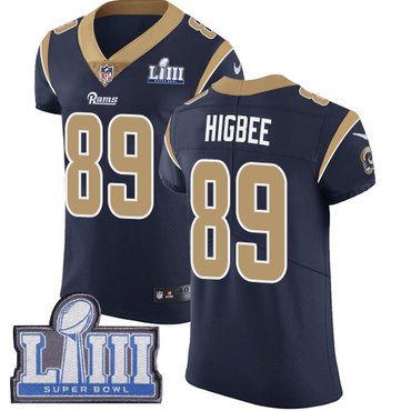 #89 Elite Tyler Higbee Navy Blue Nike NFL Home Men’s Jersey Los Angeles Rams Vapor Untouchable Super Bowl LIII Bound