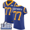 #77 Elite Andrew Whitworth Royal Blue Nike NFL Alternate Men’s Jersey Los Angeles Rams Vapor Untouchable Super Bowl LIII Bound