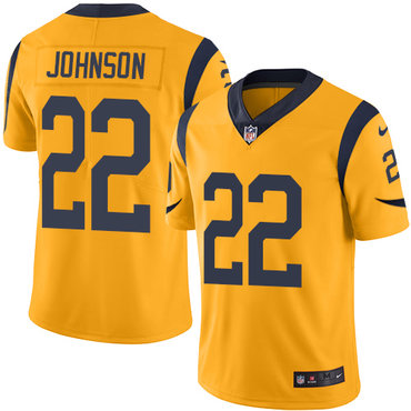 Nike Los Angeles Rams #22 Trumaine Johnson Gold Men’s Stitched NFL Limited Rush Jersey