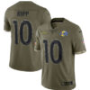 Men’s Los Angeles Rams #10 Cooper Kupp 2022 Olive Salute To Service Limited Stitched Jersey