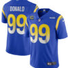 Men’s Los Angeles Rams 2022 #99 Aaron Donald Blue With 4-star C Patch Stitched NFL Jersey